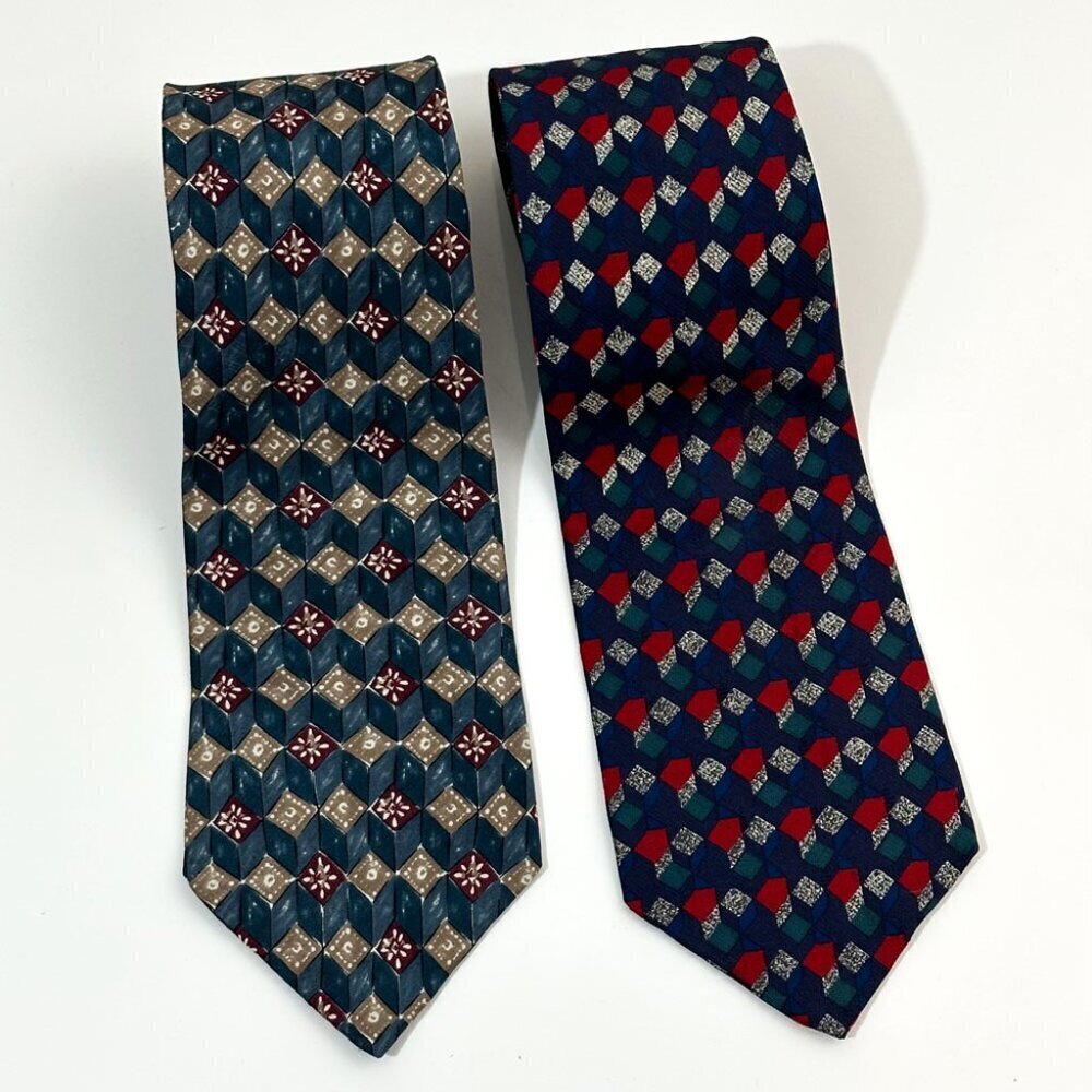 Diamond Designs Italian Silk Ties, Bundle of Two